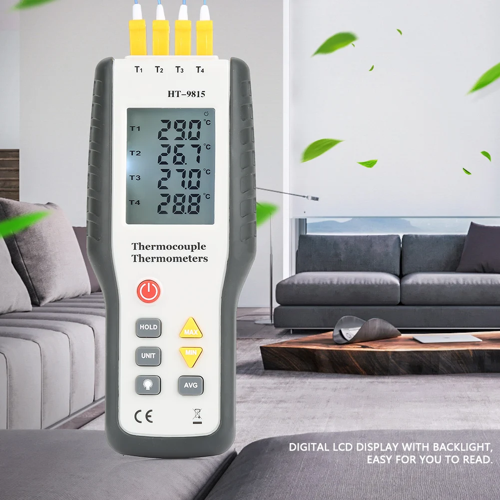 HT-9815 4-Channel K Type Digital Thermocouple Sensor Thermometer Digital electronic thermocouple thermometer