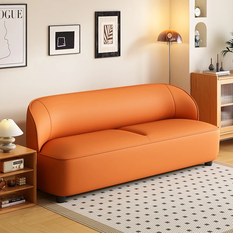 Nordic cat scratch leather sofa modern store simple rest area office sofa double three-person bubble canapé office furniture
