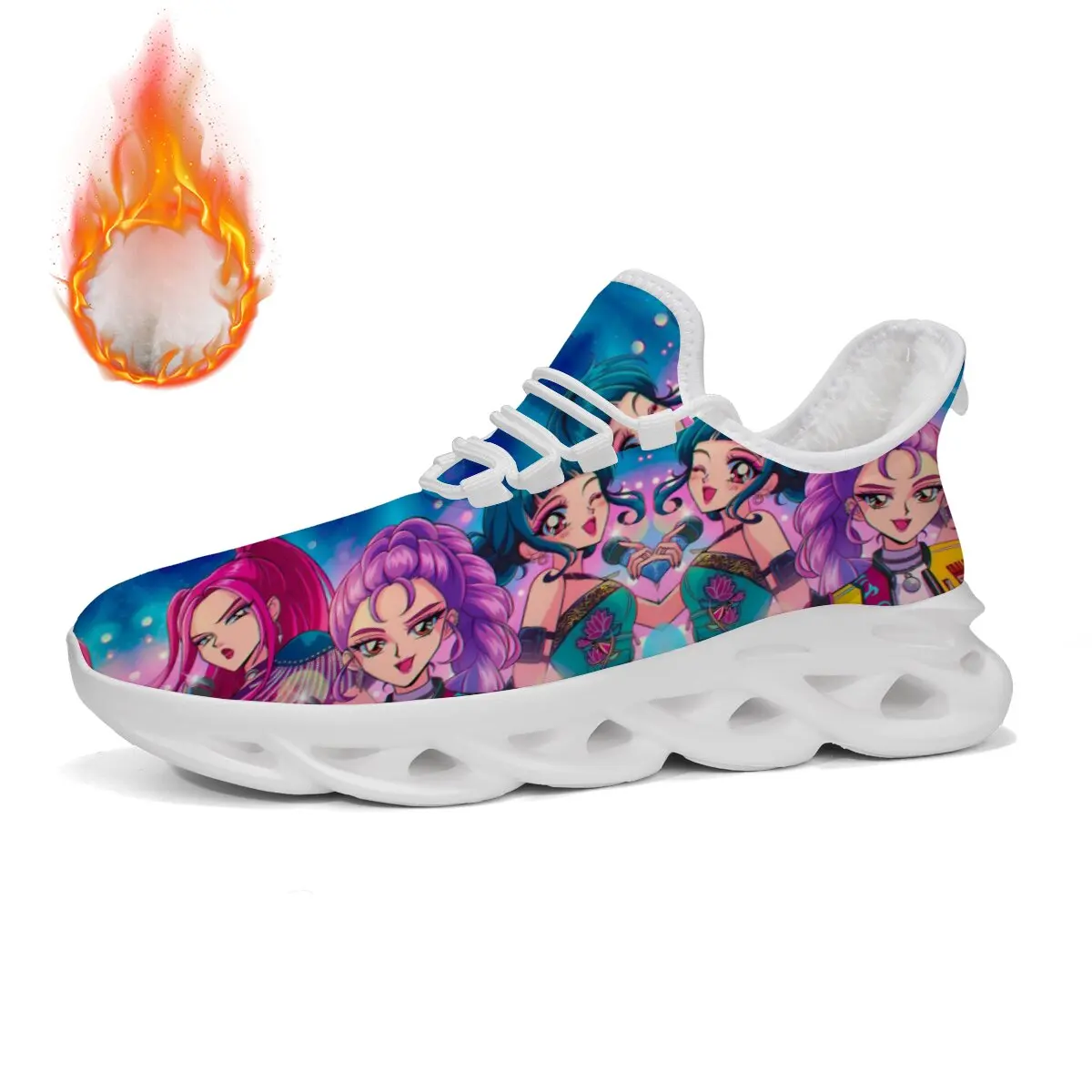 

Спортивная женская обувь LoliRock Персонажи Обувь на флисовой подкладке Универсальные кроссовки Зимние модные кроссовки Zapatos De Mujer