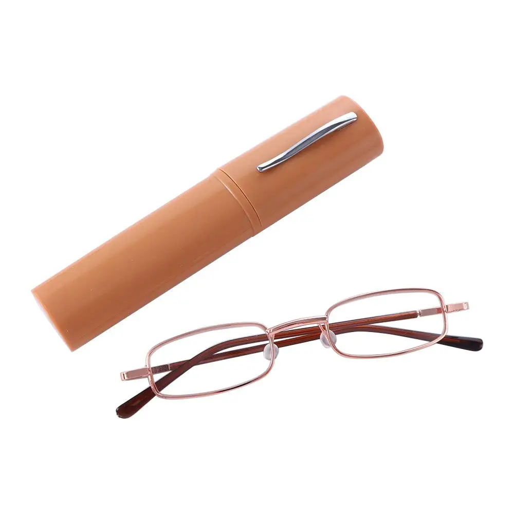 +1.0 1.5 2.0 2.5 3.0 3.5 4.0 Reading Glasses Women Men Ultralight Portable Mini Hyperopia Glasses Presbyopia With Pen Tube Case