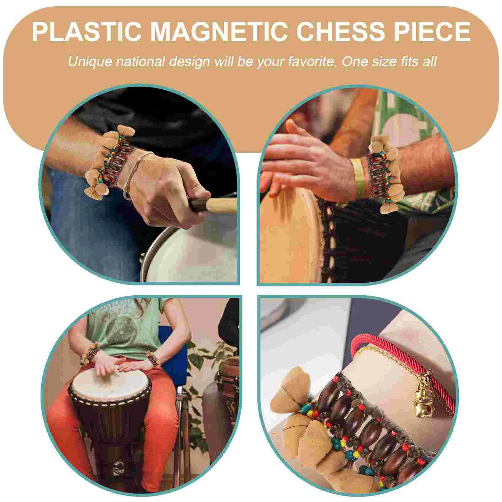 Nut Shell Hand Bell Dance Wrist African Tribal Style Bangle Retro Toys Bracelet Wristband Kids Strap Djembe Instrument