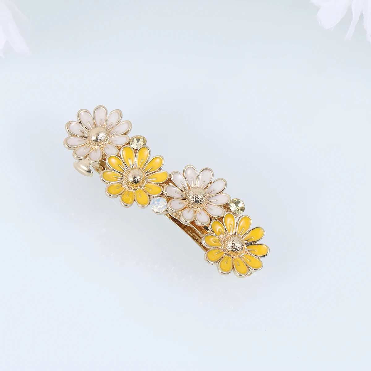 

Flower Hair Clips Spring Daisy Accessories Girls Yellow Bride Exquisite Metal Durable Lightweight Daily Life Travel Party