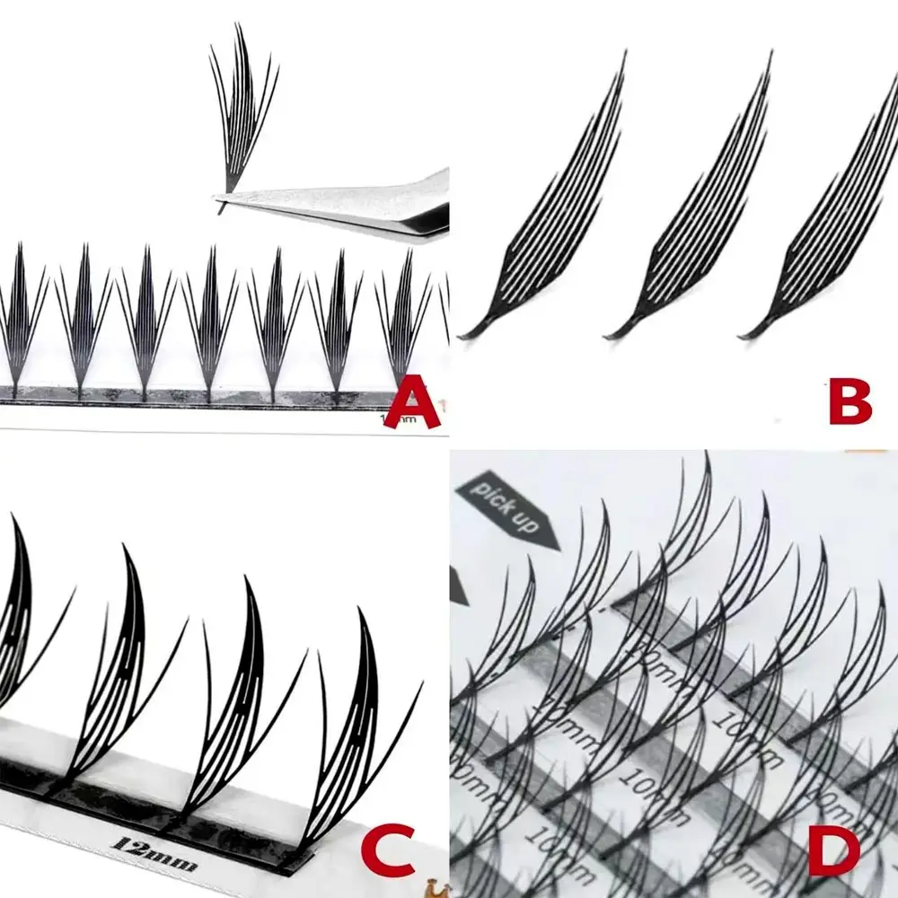 CMICC 0.07 8 15mm Mix Cashmere Fiber Feather Shape Manga Anime Premade Fan Lashes Comic Spire Fishing Lash Eyelash Extensions