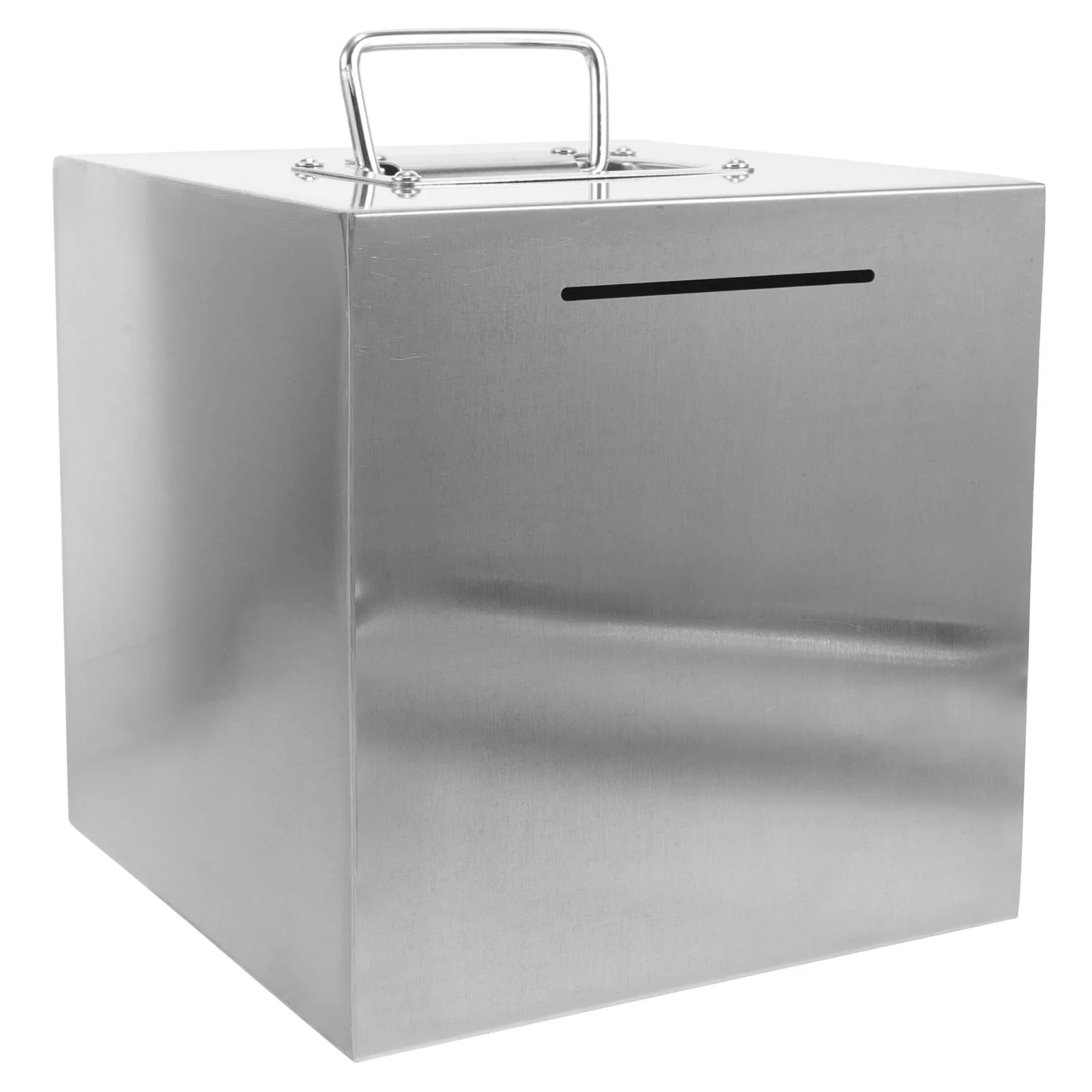 

Piggy Bank Savings Tin Square Jar Stainless Steel Unbreakable Money Metal Moneybox Child