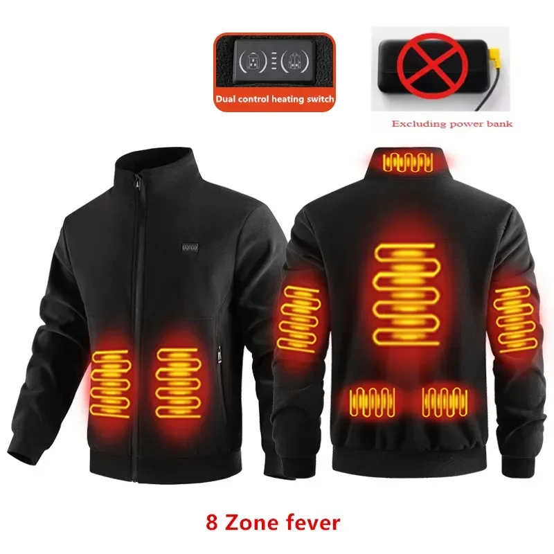

2025.New 8-Zone Winter Fashion Versatile Polar Fleece Thick Heating Warm Jacket Men WomeIntelligent Heating Electric Coat