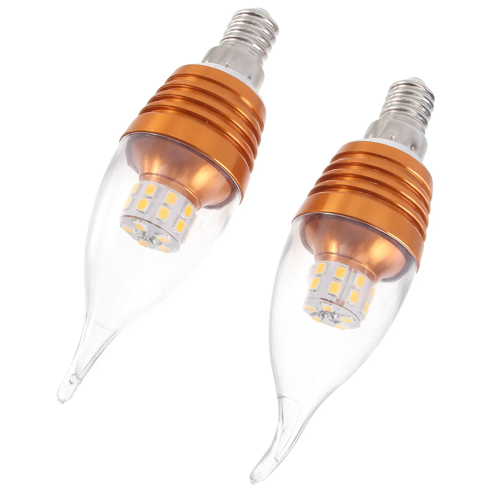 

2pcs E12 Led Candelabra Bulb 5W Flame Light Corn Lamp Warm White Light Long Lifespan Eco-Friendly 360 Degree Beam Angle