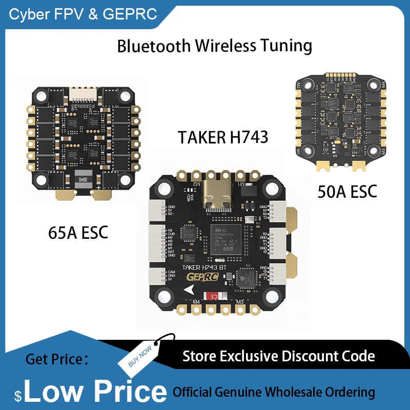 

GEPRC TAKER H743 BT 32Bit 50A/65A Stack Bluetooth Wireless Tuning