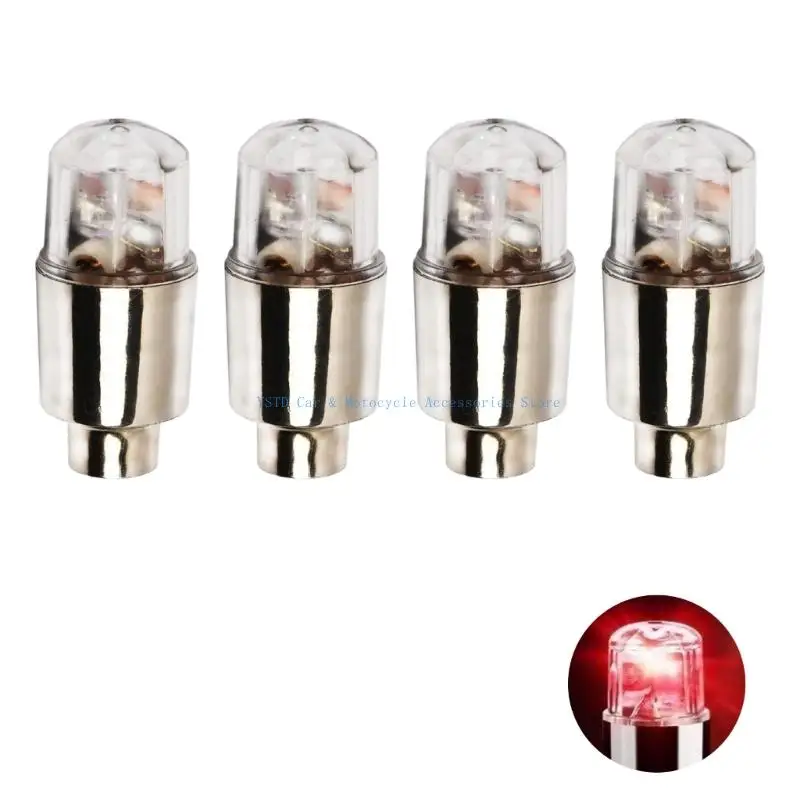 L5BC Battery LED Wheel Stem Lights 4 Pack for Motorcycle and Bike Use