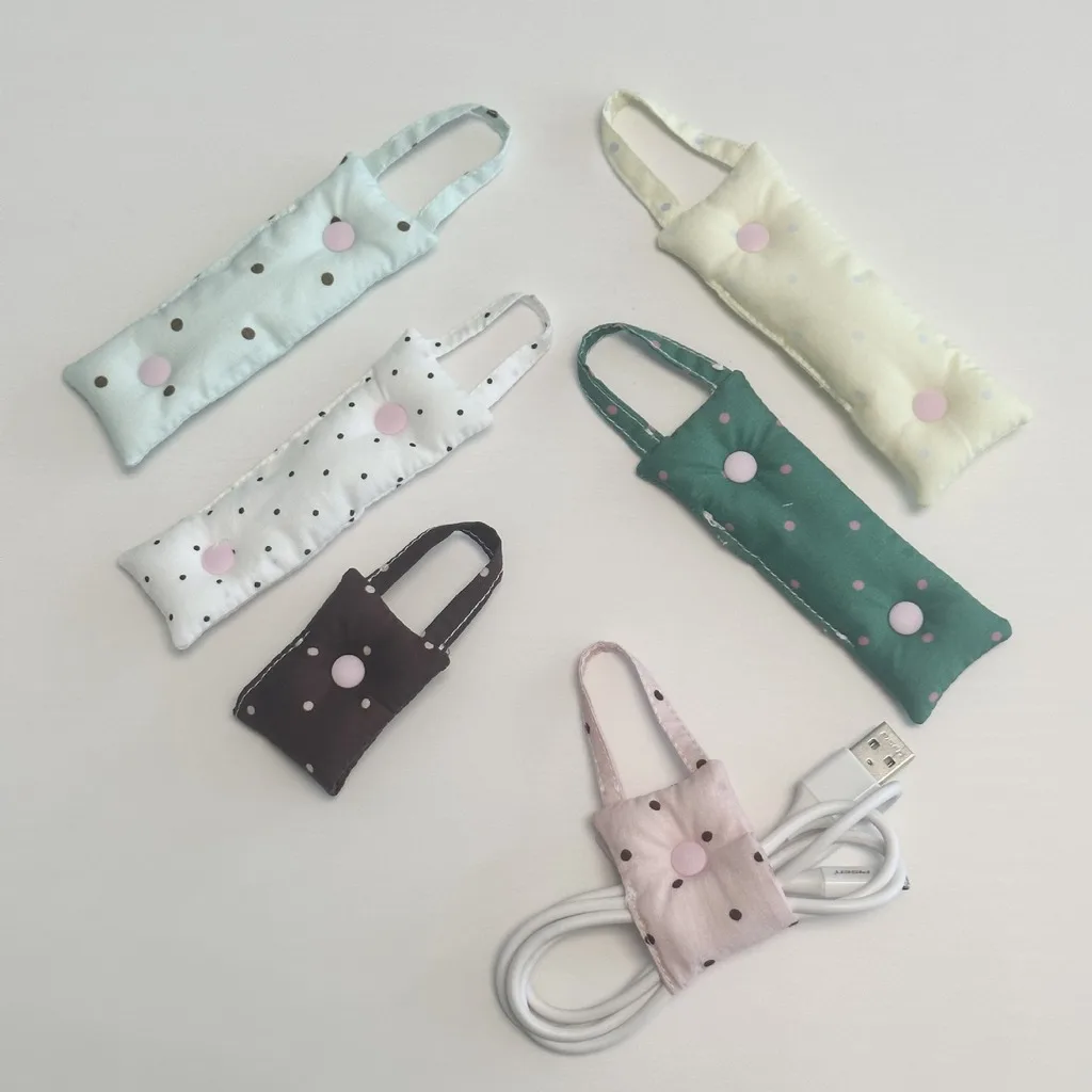 Cotton Fabric Cable Winder Foldable Cable Winder Cable Organizer Portable Foldable Cord Organizer For Travel Earphone Cord