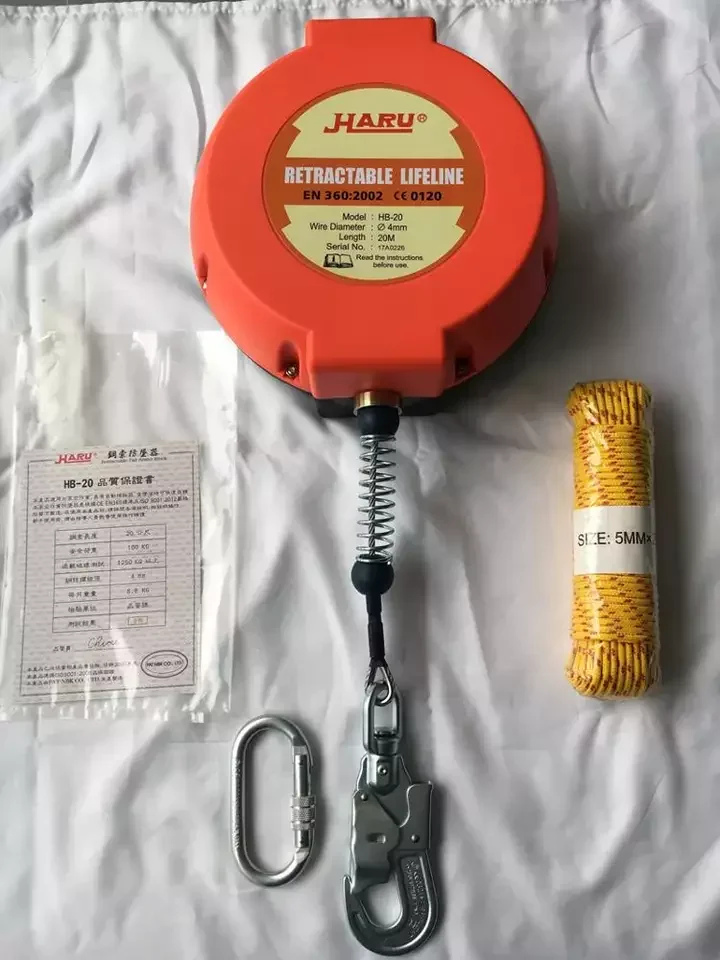 Retrátil Safety Arrestor, Auto-retrátil Lifeline, Fall Arrestor, proteger o cabo de fio, 10m, 15m