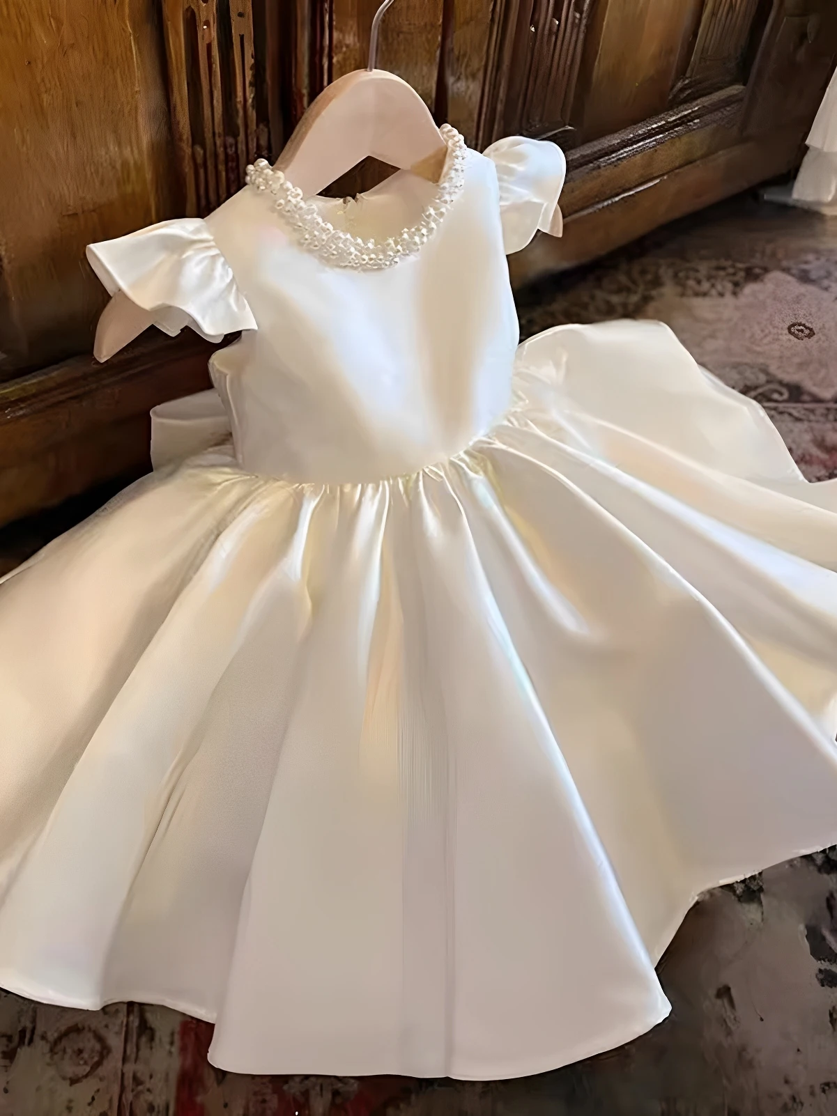 Princess Style Children's Birthday Dress Girls' Performance Costume Wedding Dress Flower Girl Autumn Winter Kids' Outfits