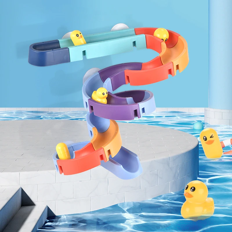 Plastic DIY Water Play Game Track and play water slide funny Bath Toys Set For Kids