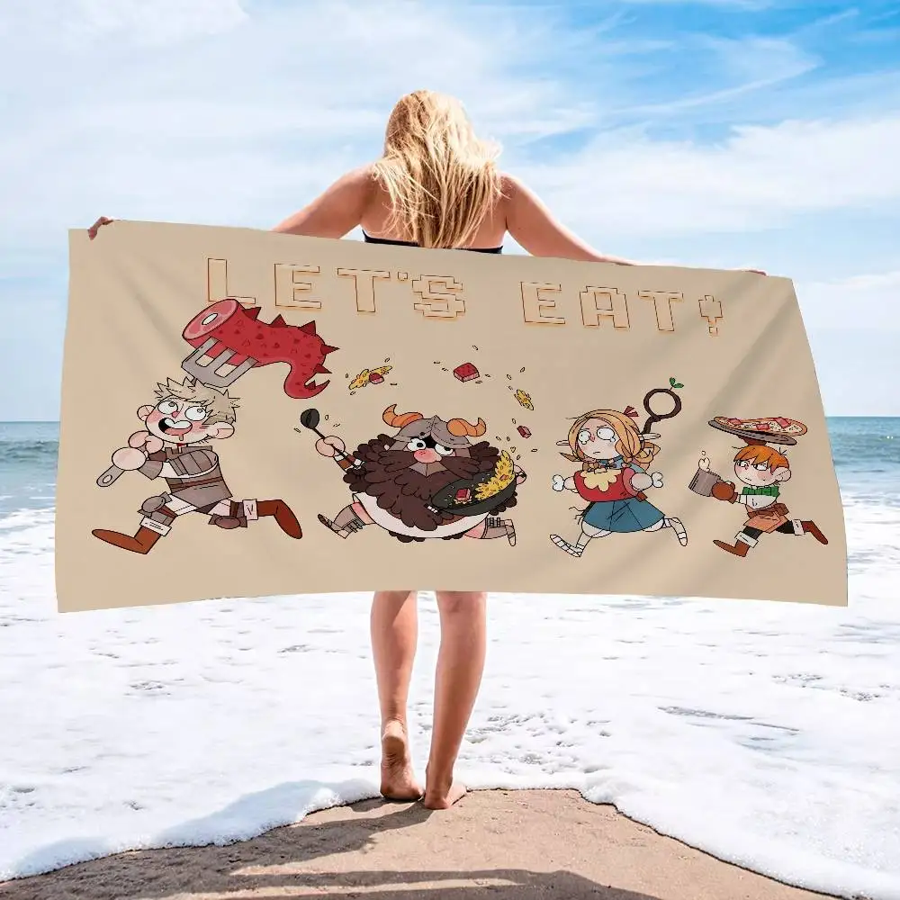 D-Delicious in DungeonS Anime Beach Towel Colorful Bath Towels for Girl Microfiber Quick Dry Custom Sand Free Beach Yoga Spa