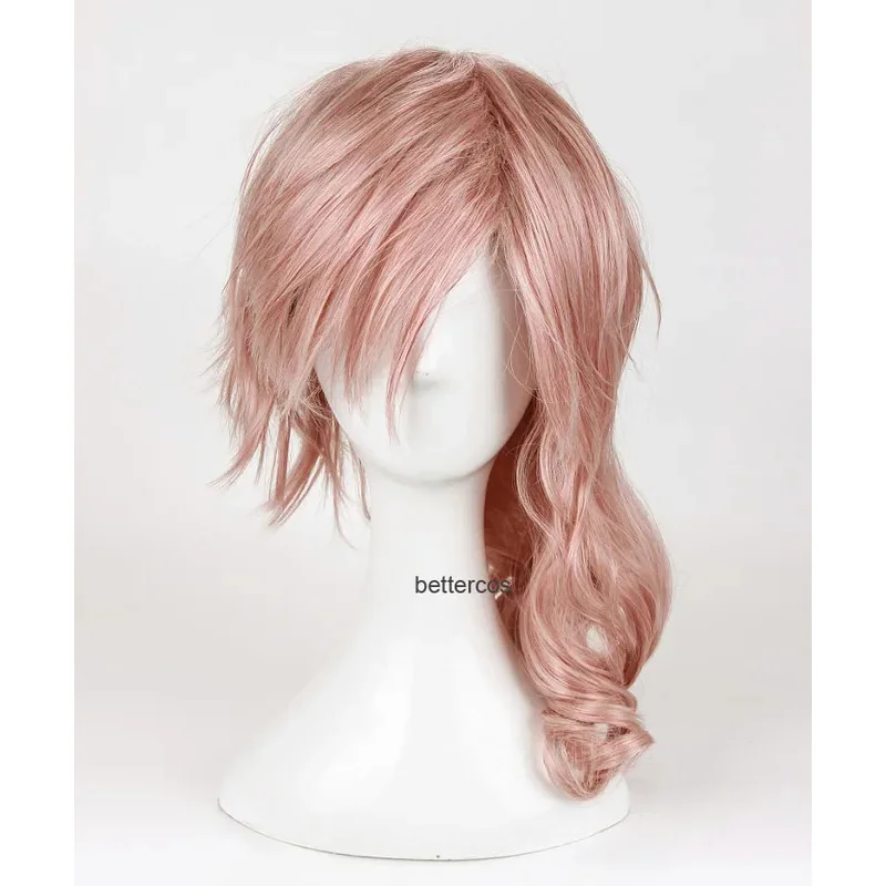 

FF13 Eclair Farron Lightning Косплей Парики Смешанные розовые длинные вьющиеся термостойкие синтетические волосы + шапочка для парика 5; c, 6's.2; b'8,
