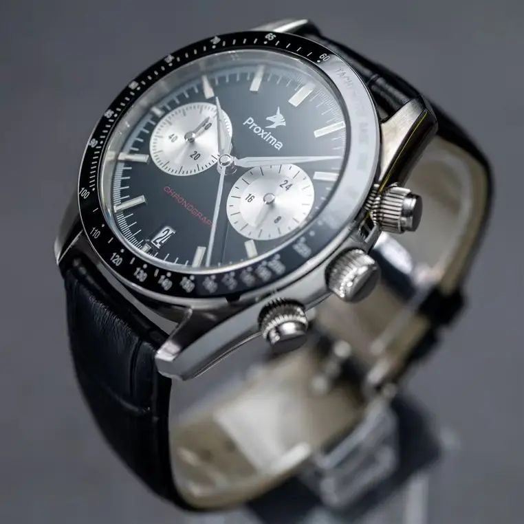 

Мужские часы Proxima, хронограф, 40 мм, кварцевые наручные часы Aviator Panda, водонепроницаемые, 10 бар, BGW-9, светящийся сапфир, VK64, спортивные