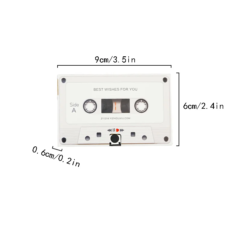 Self-Made DIY Greeting Cards Recordable Greeting Card Cassette Tape Gift Record 30S Sound Voice Audio Greeting Card for Birthday