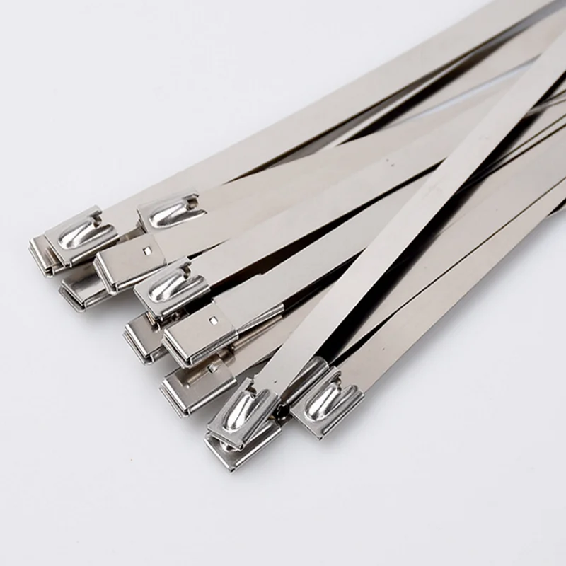 10 20 50 100 200 Pcs 10mm 0.39 inch Exhaust Wrap Multi-Purpose 304 Stainless Steel Metal Cable Tie banding self-locking zip ties