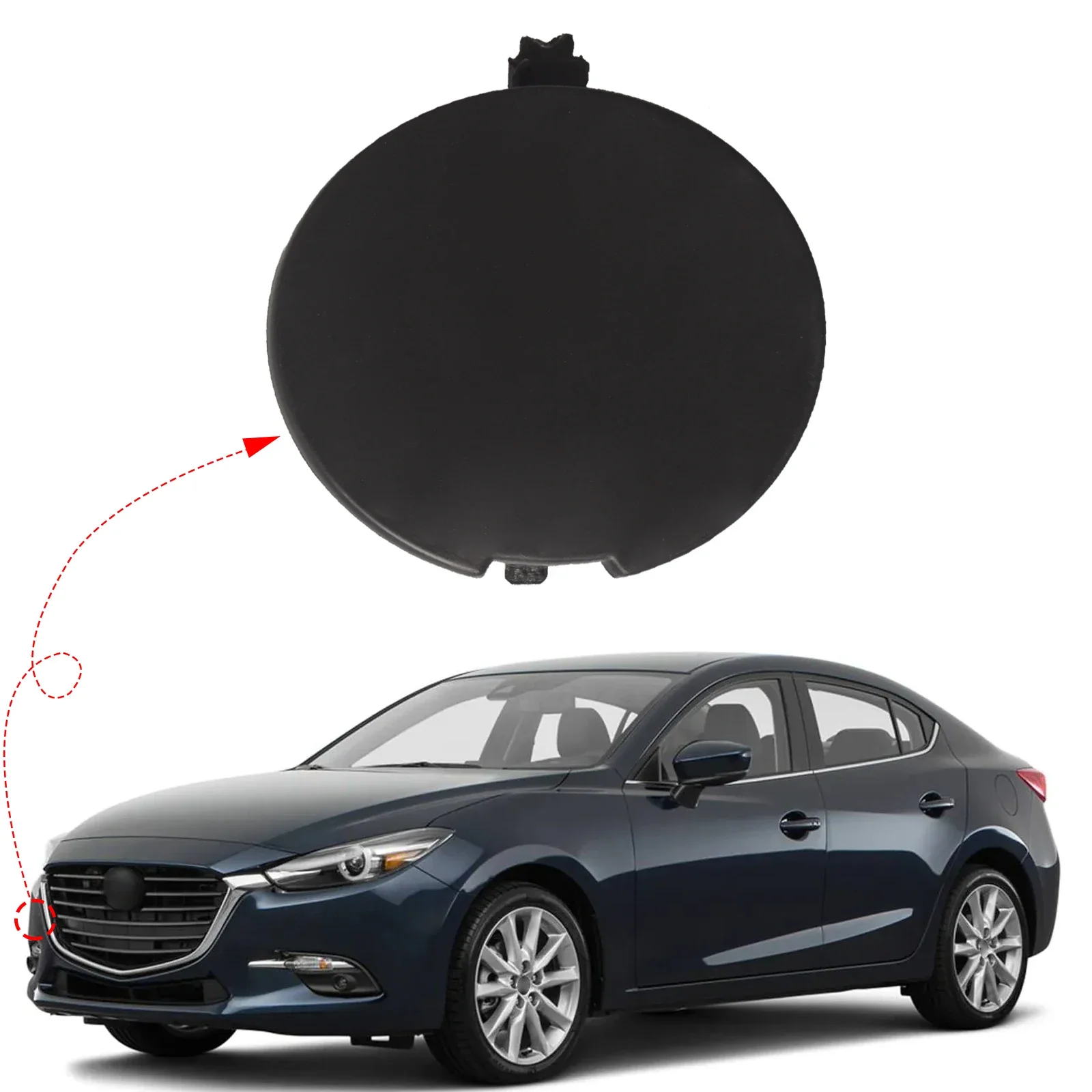 

OLANGDA Front Bumper Tow Hook Cover Cap Towing Eye Lid Fit For Mazda 3 Axela Accessories 2017 2018 B63B-50-A11-BB BANE-50-A11-BB