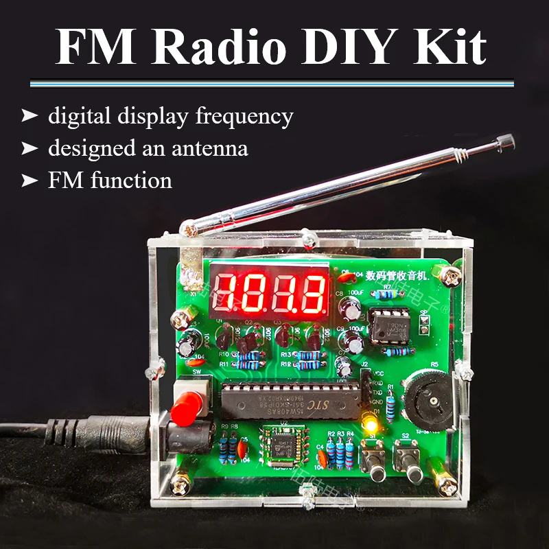 FM Radio Assembly Kit DIY Nixie Tube Display Digital Electronics Making Welding Practice Circuit Board
