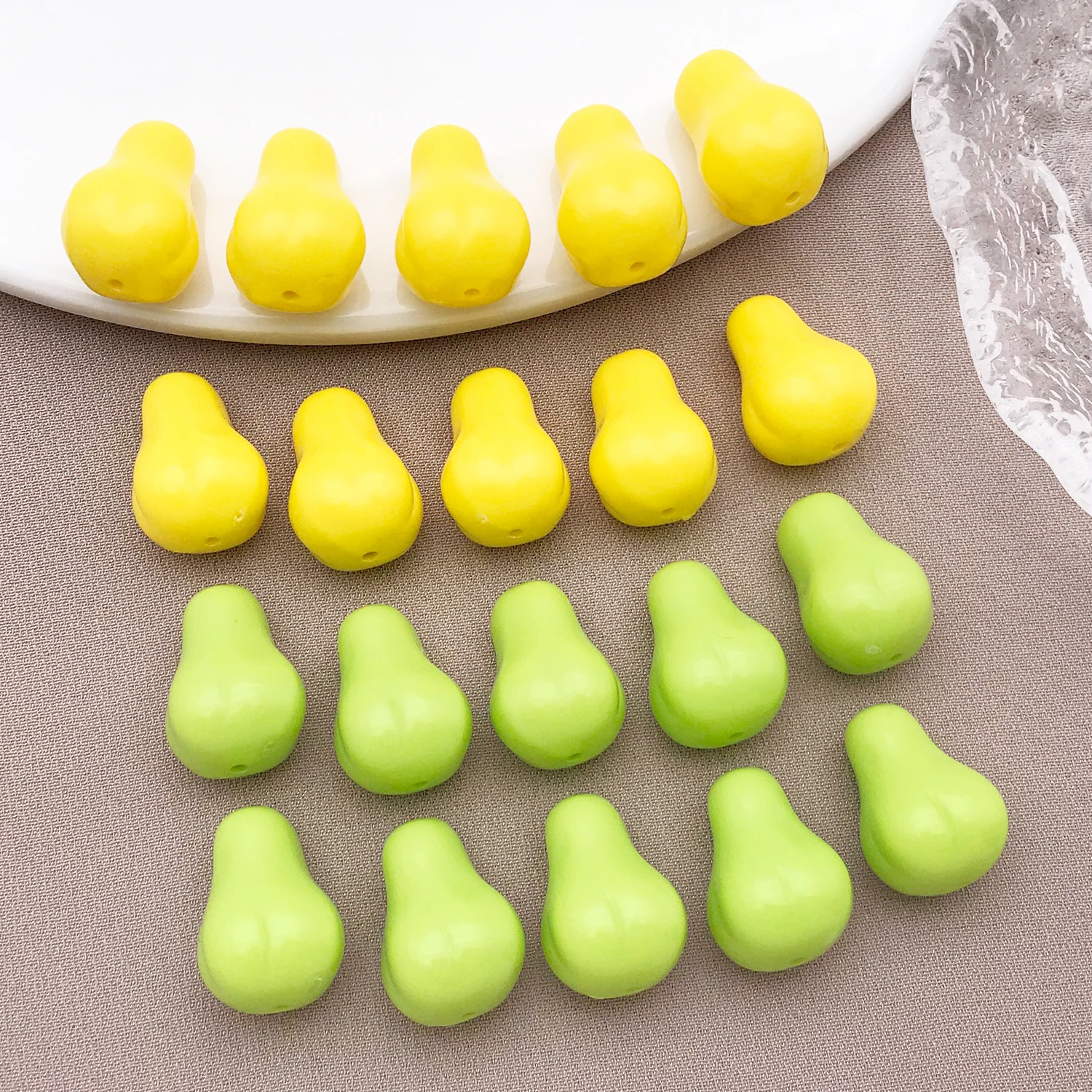 20pcs 12x16mm acrylic fruit stereo pear charms pendant suitable for DIY earring necklace keychain jewelry accessories