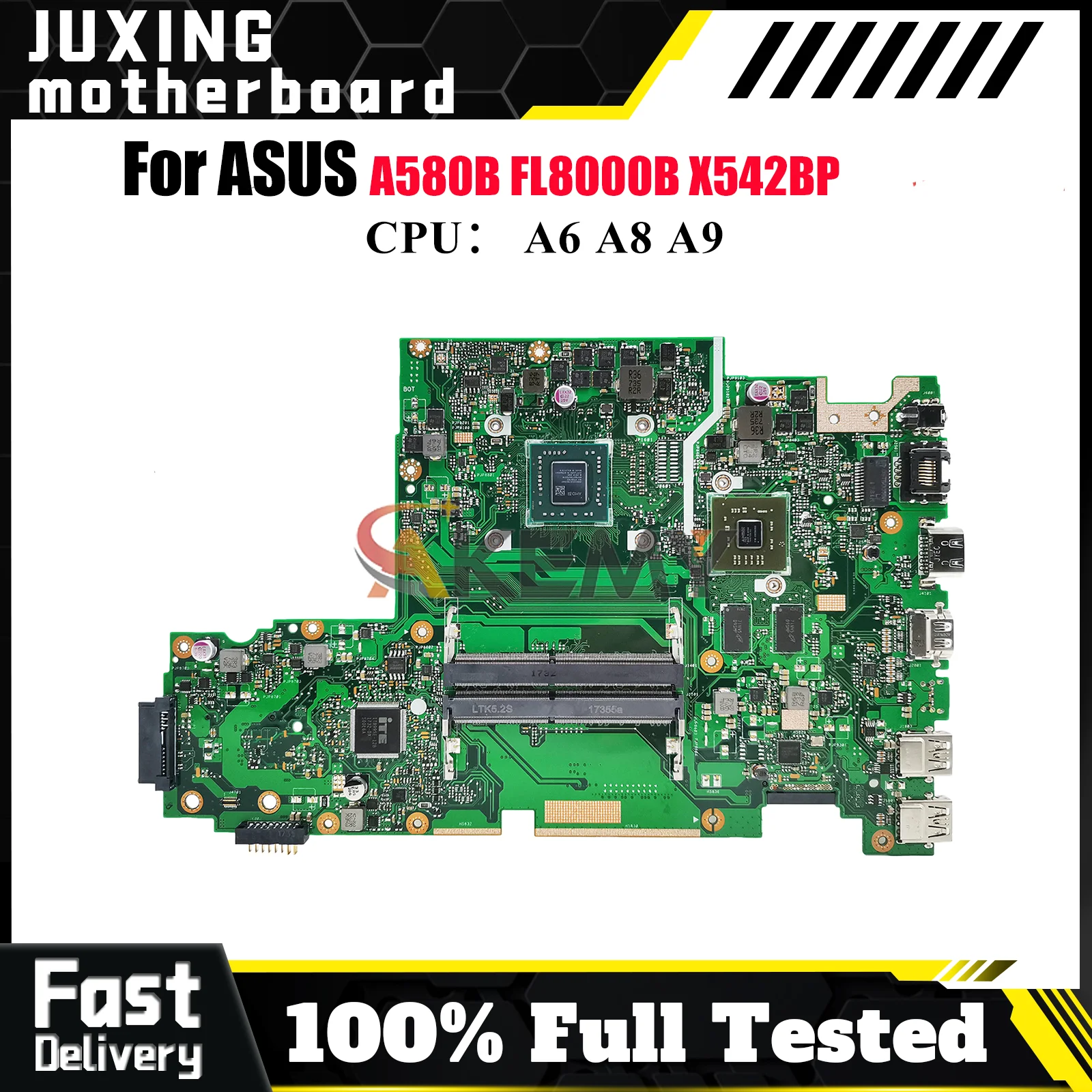 

X542BP Laptop Motherboard For ASUS VivoBook X542B FL8000B X542BP A580B Notebook Mainboard With A6 A8 A9 CPU 100% tests OK stk