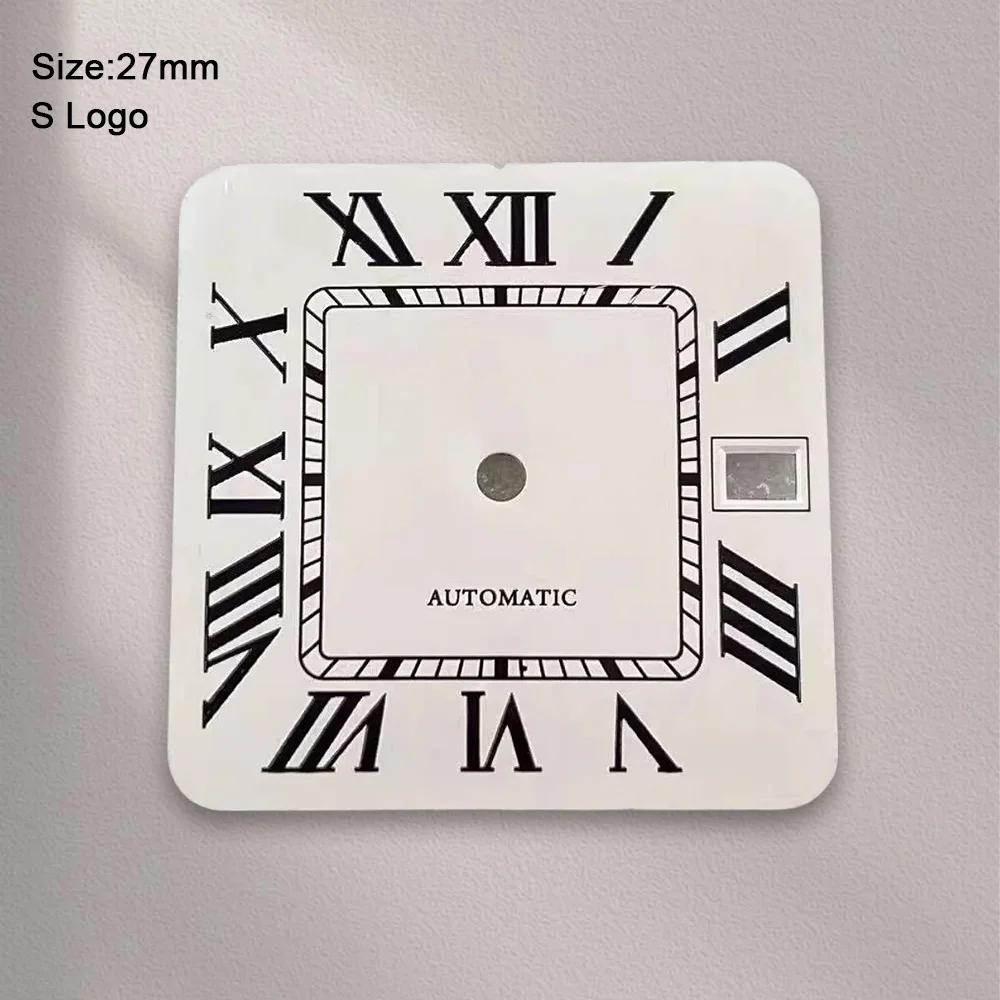 New 27mm S Logo Dial Square Roman numerals For NH35 Japanese Automatic Movement Watch Accessories Repair Tool