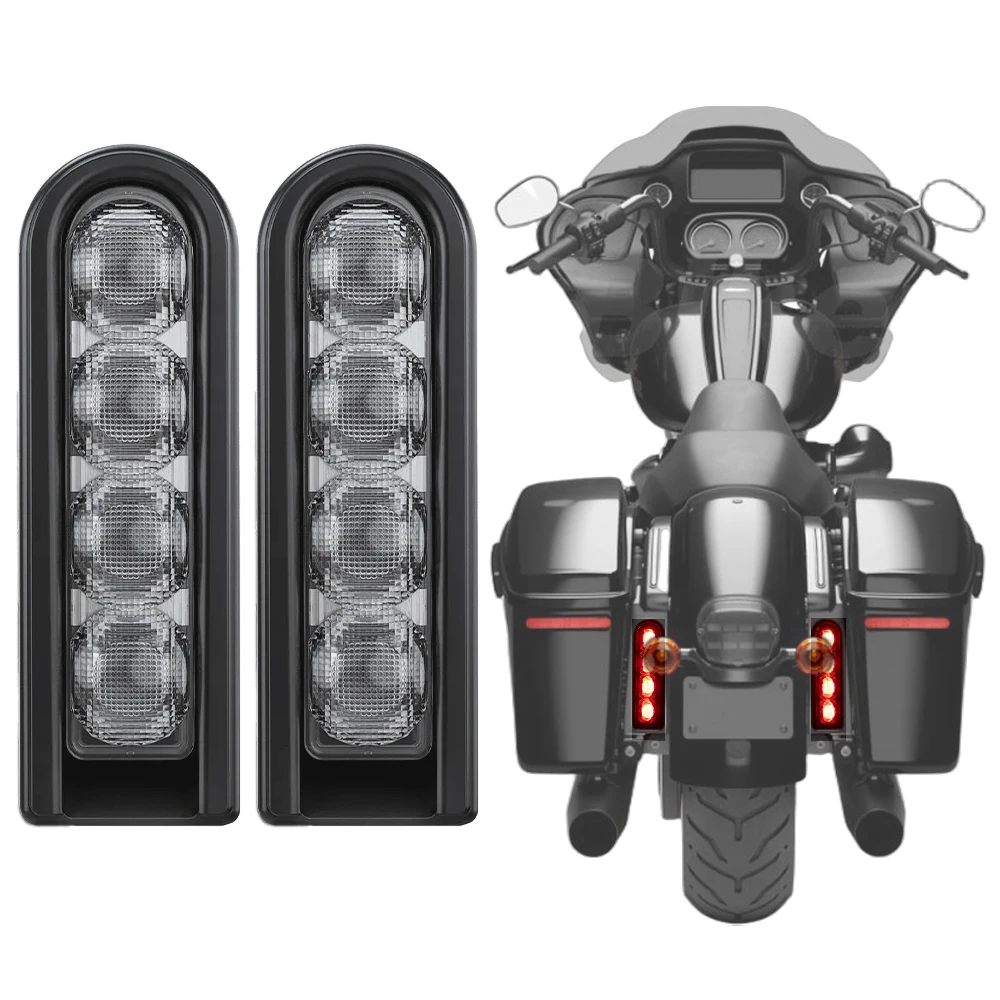

Rear LED Saddlebag Filler Inserts Light For Harley Road Glide Limited FLTRK ST FLTRXST Ultra FLTRU LED Rear Side Lights