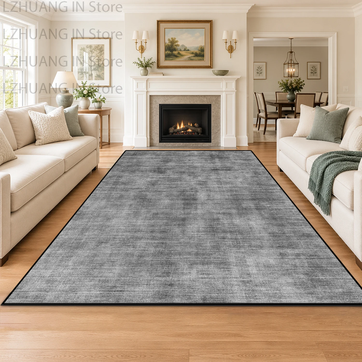 Contemporary Style Solid Color Large Living Room Carpet Neutral Tone Soft Fluffy Non-slip Room Carpet Stain Resistant Floor Mat