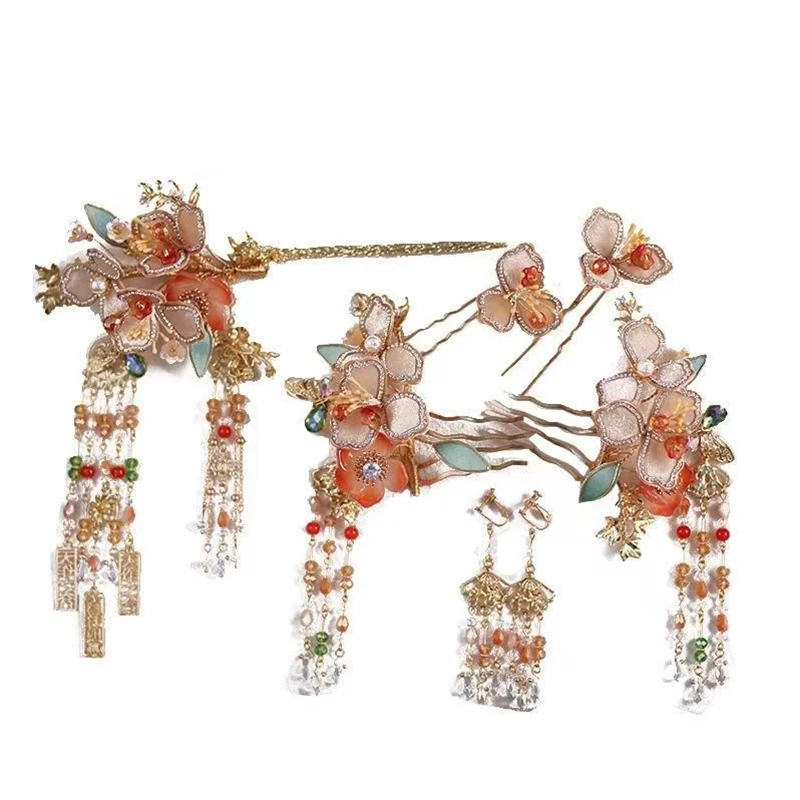 Chinese Vintage Casamento Hairpins Set, Retro Dragon Phoenix, Acessórios de Cabelo Tradicional, Xiuhe Antigo Traje, Hanfu Headdress, Retro