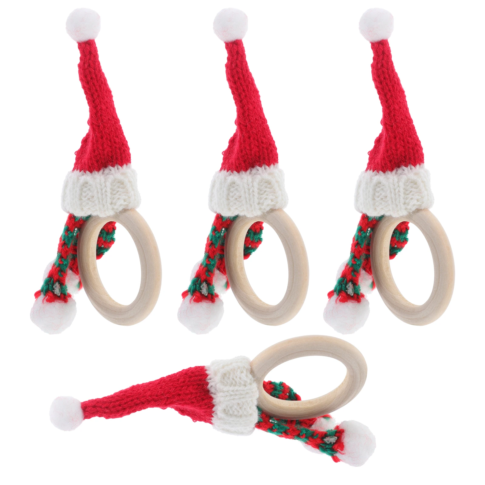

4Pcs Christmas Hat Napkin Ring Holiday Party Decor Wedding Table Napkin Buckle Serviette Xmas Serviette Buckle