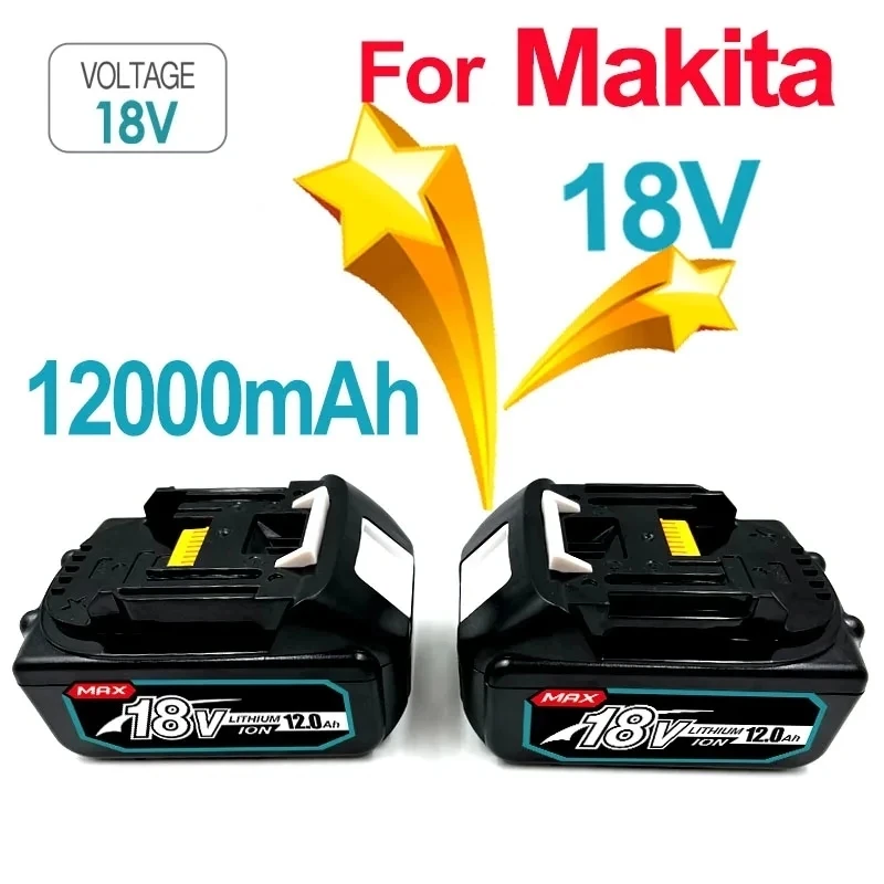 

For Makita 18V 12Ah 18650 Lithium Ion Battery for Radio Saw Lawn Mower Battery LXT BL1860B Aicherish With Charger
