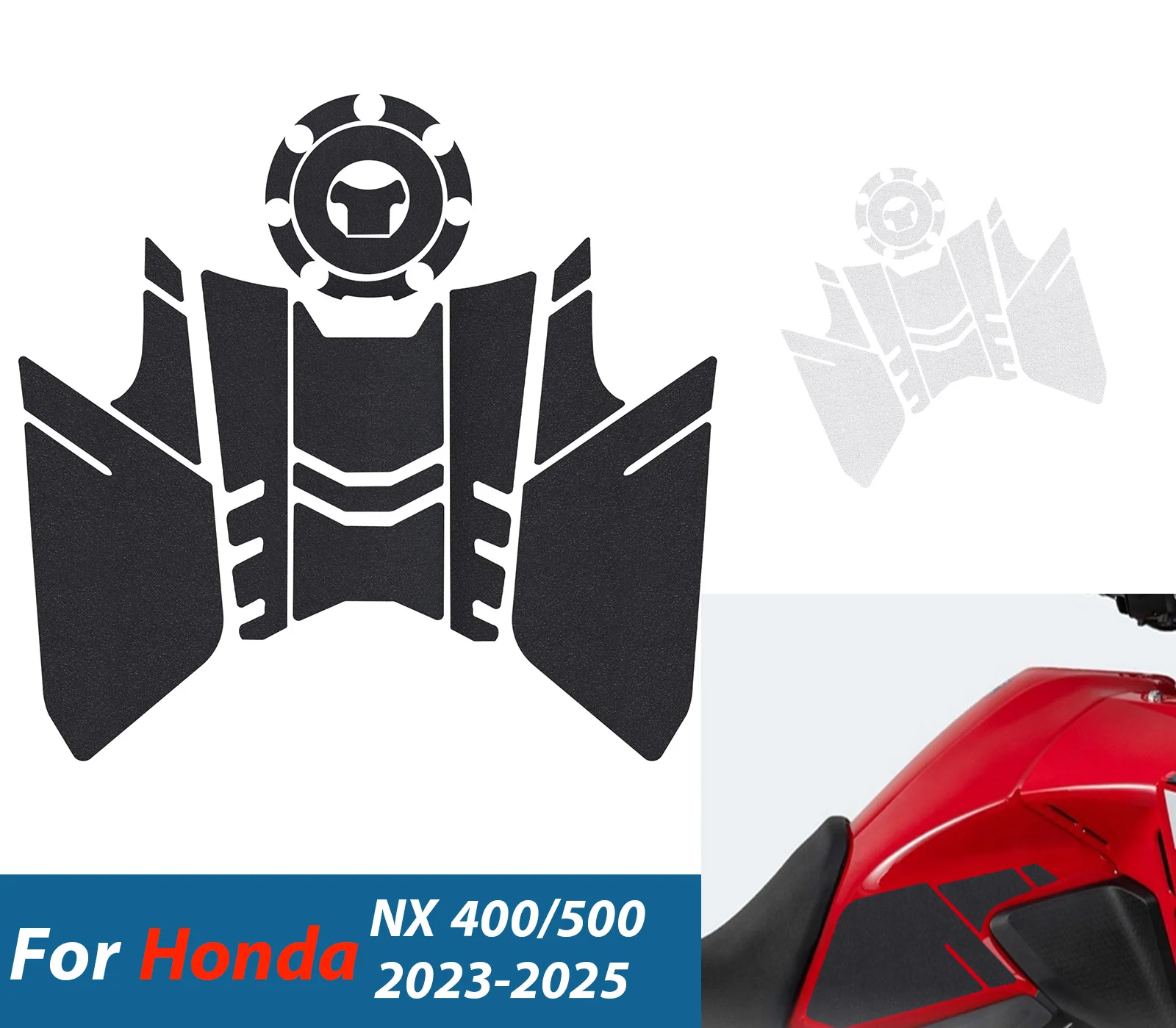 دراجة نارية خزان الوقود وسادة واقية ملصق مائي خزان الوقود الركبة وسادة لهوندا NX400 500 2024 خزان الوقود ملصق اكسسوارات