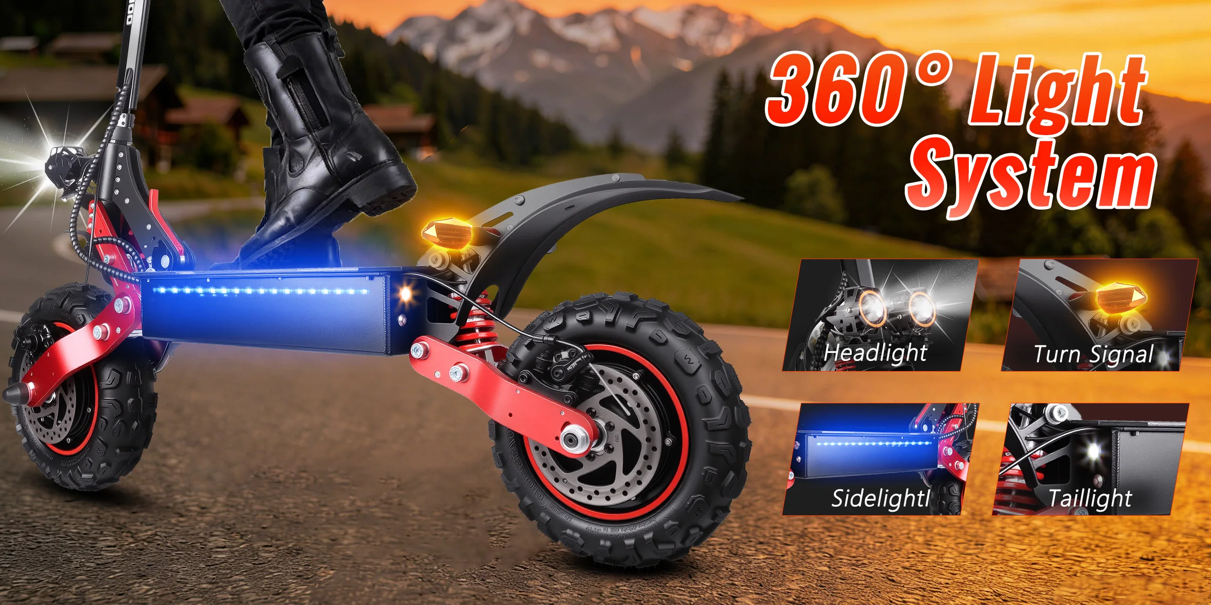 SUNNIGOO 3600W X7/X7PRO Elektroroller Doppelmotor 48V 65km/h für Erwachsene 11 Zoll Offroad Faltbarer E-Scooter Großes Zentraldisplay NFC-Entsperrung Verstellbarer Lenker Voll-LED-Beleuchtung Doppelte Stoßdämpfung Doppelte Bremse Mehrere Geschwindigkeitsmodi 150KG Traglast Roller – Detail 3
