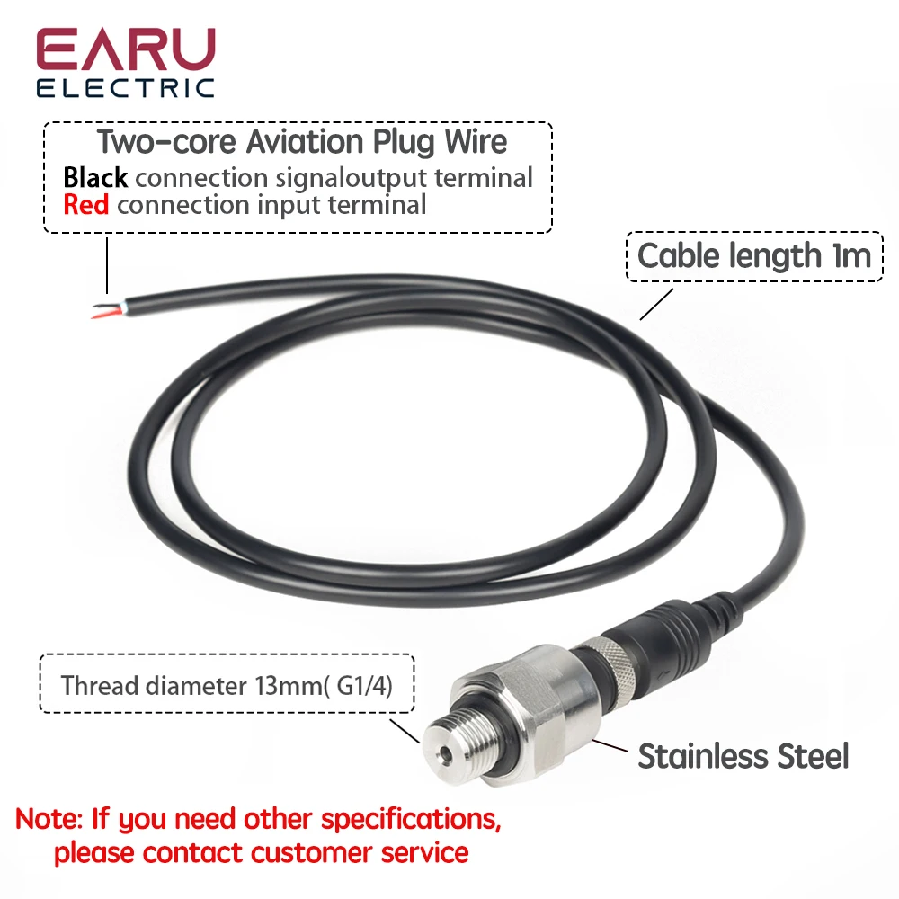 圧力トランスデューサ圧力トランスミッタウォーターポンプセンサーケーブル 1 メートル -1-0Bar 0-1Bar 4-20mA 0-5V 0-10V G1/4 0.5% FS 高精度
