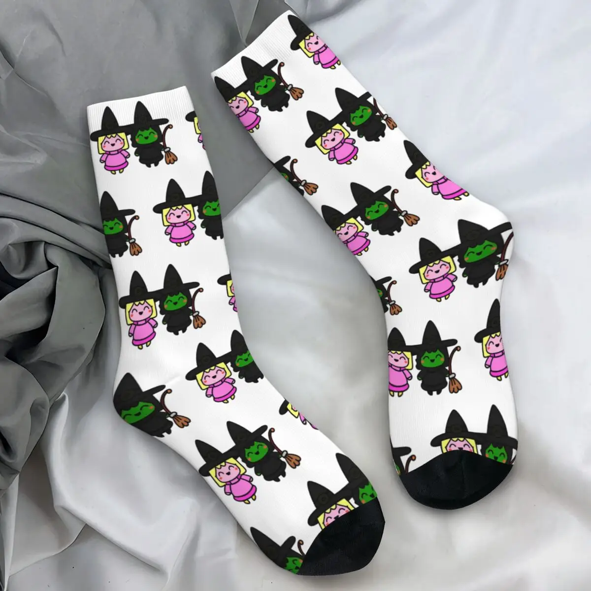 Wicked The Musical Kawaii Glinda & Elphaba Stockings Adults Men Socks Warm Soft Fashion Socks Winter Anti Skid Pattern Socks