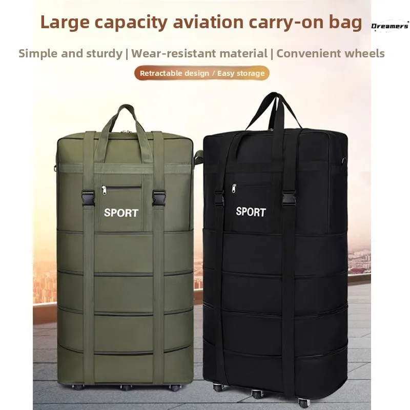 

Large Capaci Lage Bag with Wheels Travel Bag Faionable Ox Cloth ex Foldable Bapa for Travel Home Work