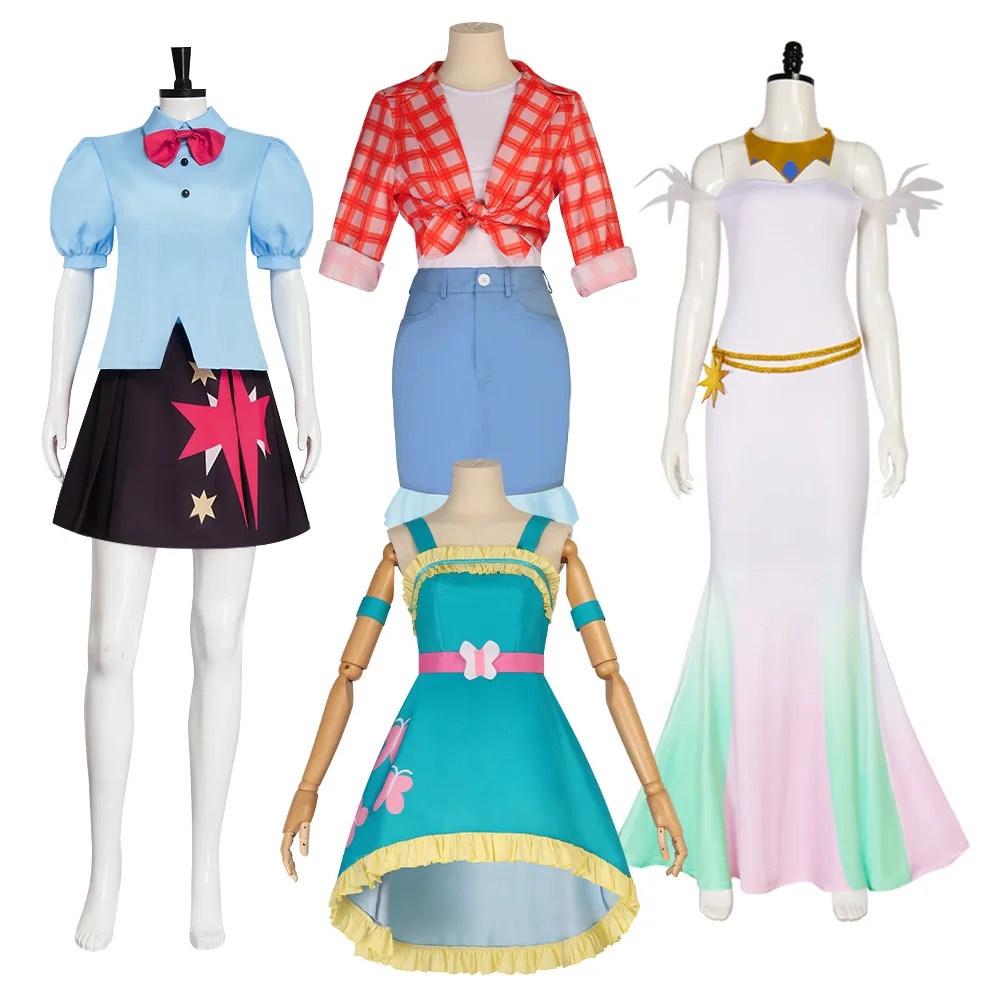 Conjunto de Disfraz de Anime para Mujer, Personalizado, con Personajes de My Little Pony: Twilight Sparkle, Applejack, Rou Rou y la Princesa Celestia