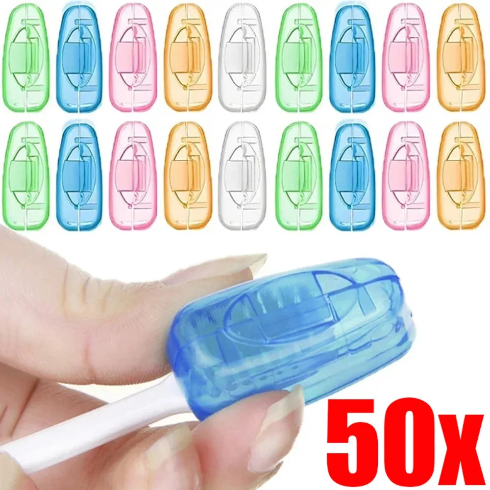 

50/5Pc Portable Toothbrush Cover Travel Toothbrush Head Cover Dustproof Toothbrush Cap for Hiking Camping Bathroom Accessories