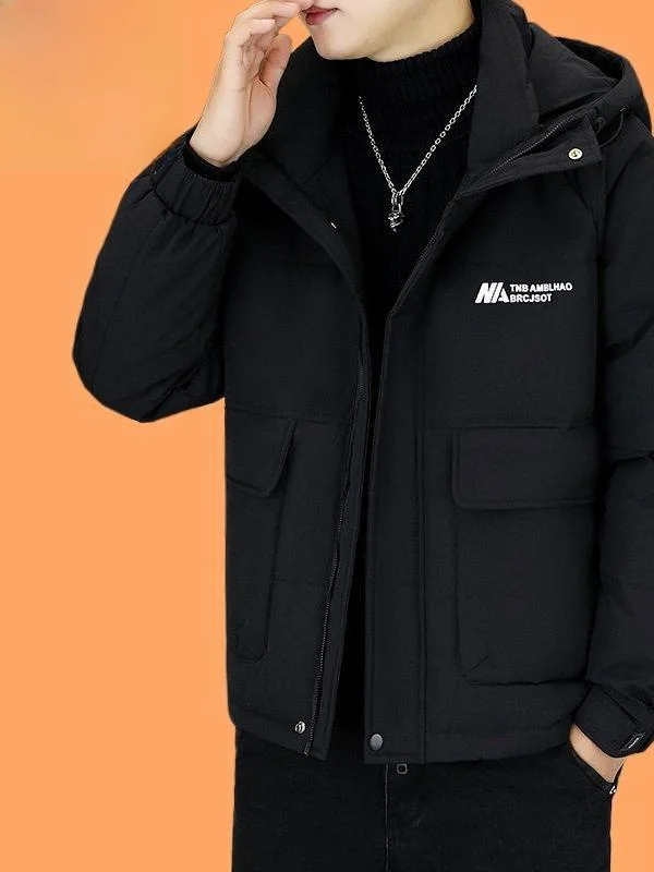 

Мужская утепленная зимняя куртка с капюшоном из белого пуха, очень теплая, морозостойкая, молодежная, модная, стильная