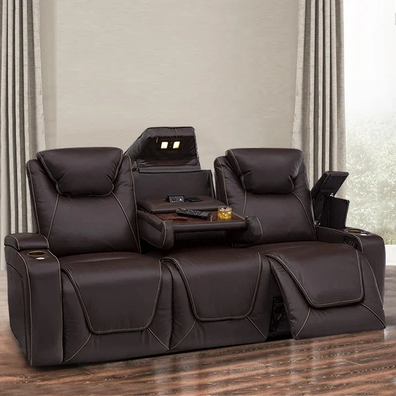 Latest Design Factory Direct Sale Electric Seating Leather Home Cinema Seats Recliner Chair Movie Home Theater Sofa