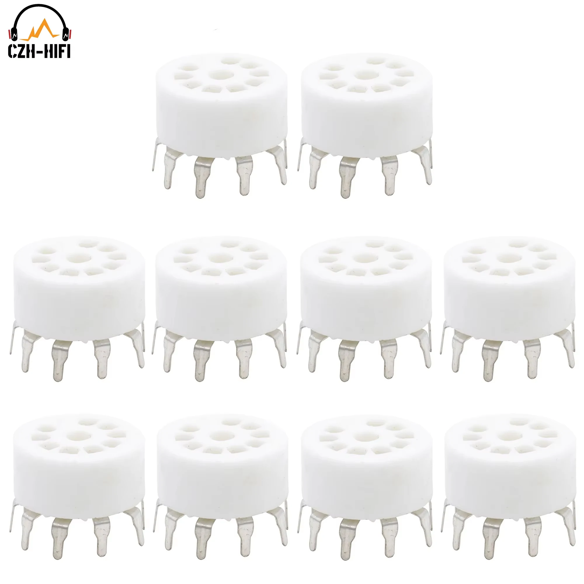 9Pin B9A Soket Tabung PCB Mount B9A Keramik Katup Soket untuk 12AX7 12AU7 ECC82 5670 E88CC ECC83 6922 12AT7 ECC81 Audio DIY