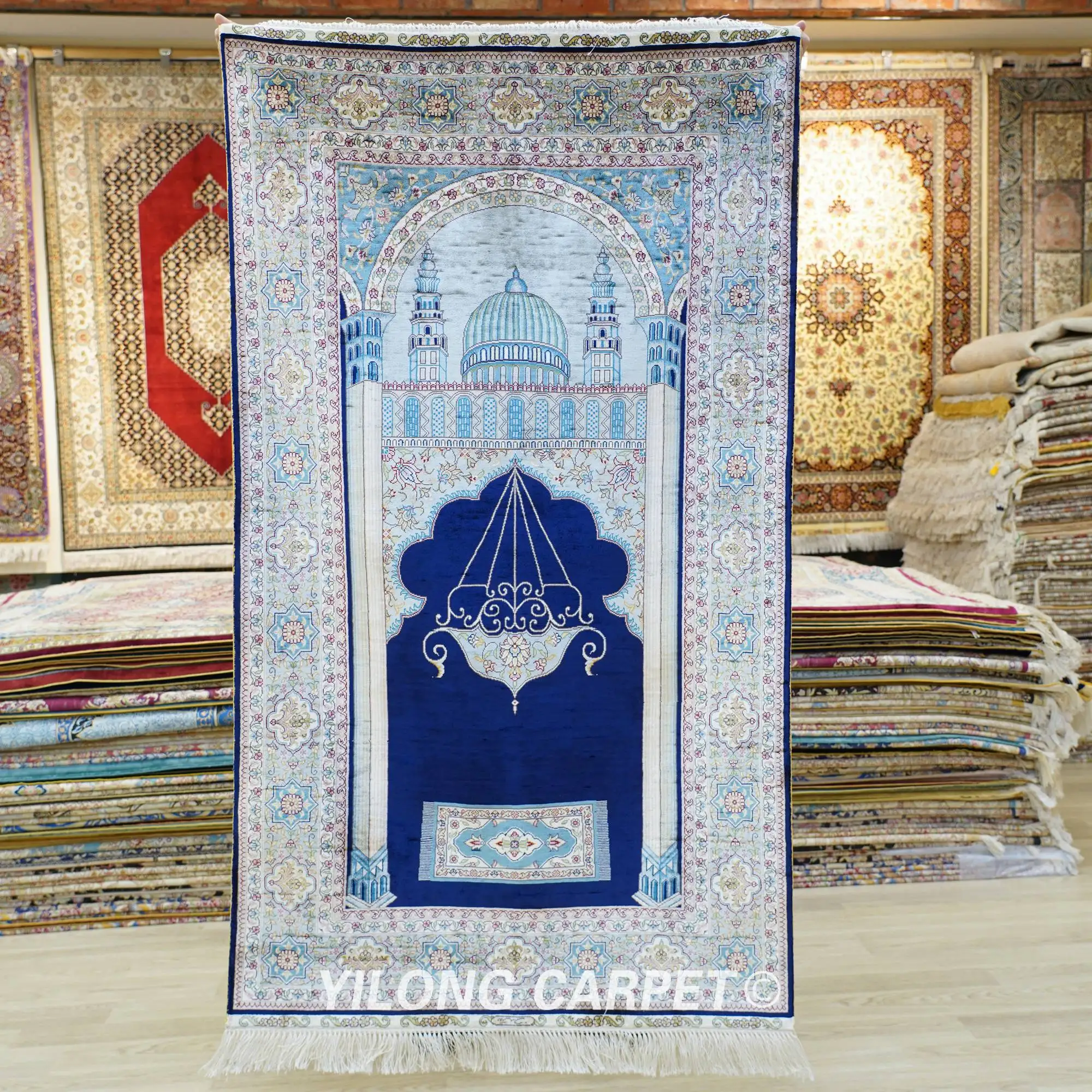 

3'x5' Handknotted Prayer Carpet Home Interior Living Rom Antistatic Yilong Silk Rug (TJ396A)