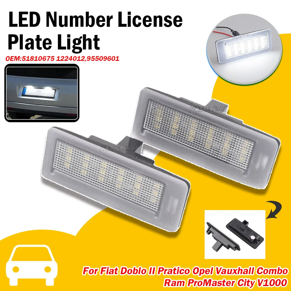 2 Stück LED-Kennzeichenbeleuchtung für Fiat Doblo Pratico Opel Combo Nummernschildleuchte für Ram ProMaster City 2010-22 Autozubehör