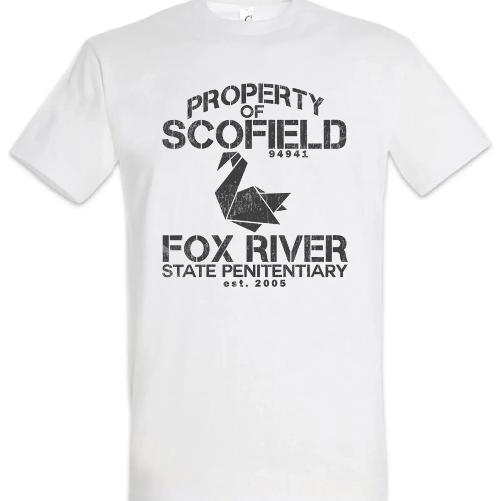 Property Of Scofield T Shirt Prison Michael Logo Symbol Break Sign Fun vintage Washed streetwear graphic Breathable Casual Soft