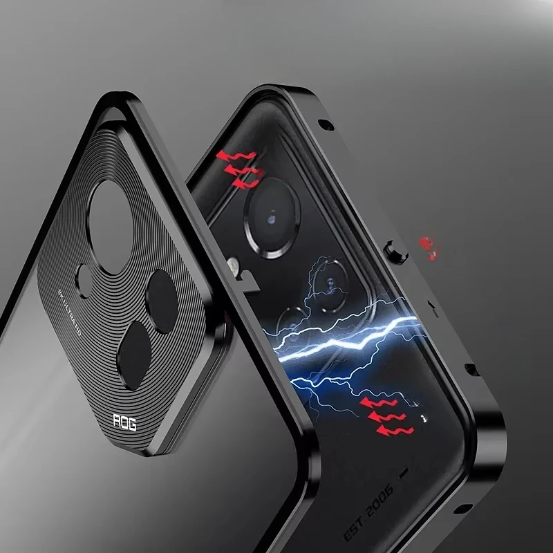 Magnetyczne, półprzezroczyste, matowe etui Magsafe do telefonu ASUS ROG Phone 9 Pro Metalowa ochrona obiektywu aparatu Tylna pokrywa do telefonu ROG 9 9pro