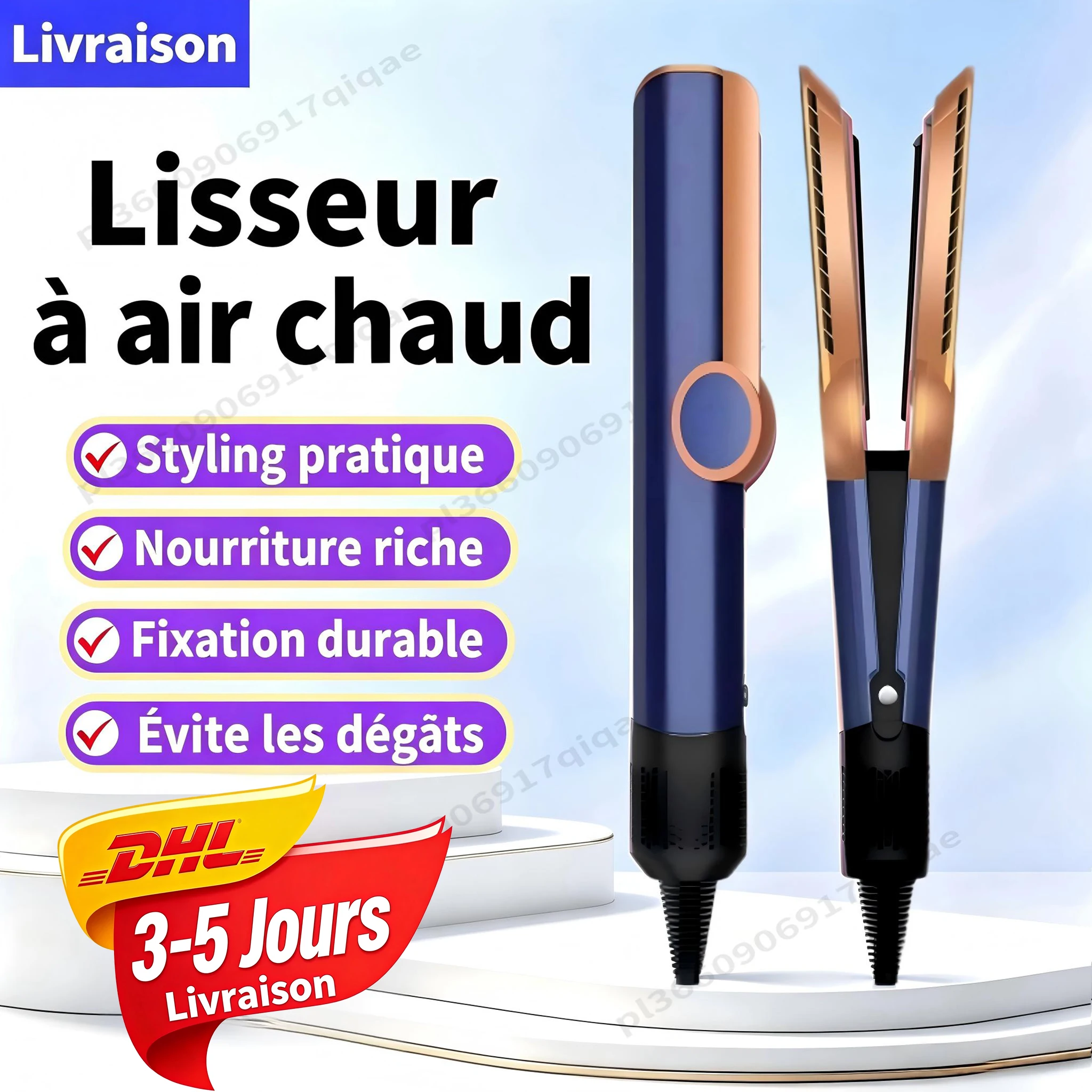 SenCiciMen 2 EN 1 Lisseur et Sèche-Cheveux de Haute Qualité à Ions Négatifs, Peut Être Utilisé pour les Perruques, N'Endommage Pas les Cheveux, Outils