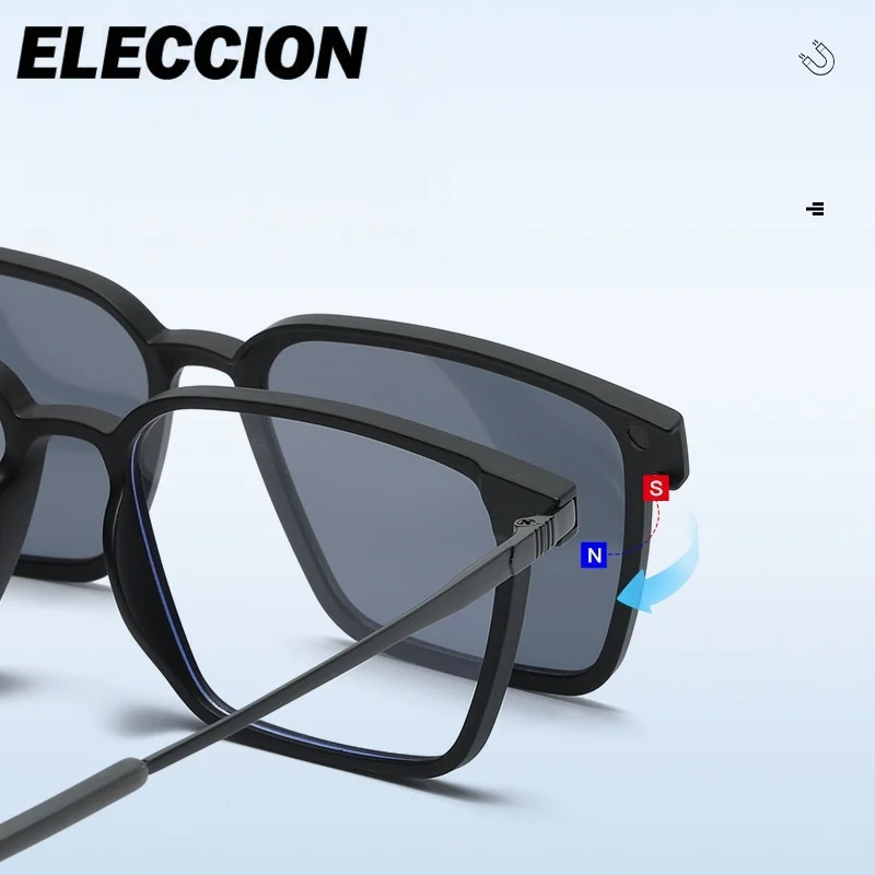 ELECCION Óculos de prescrição ultra leves magnéticos com clipe polarizados flexíveis e duráveis óculos de sol proteção UV400 feminino me