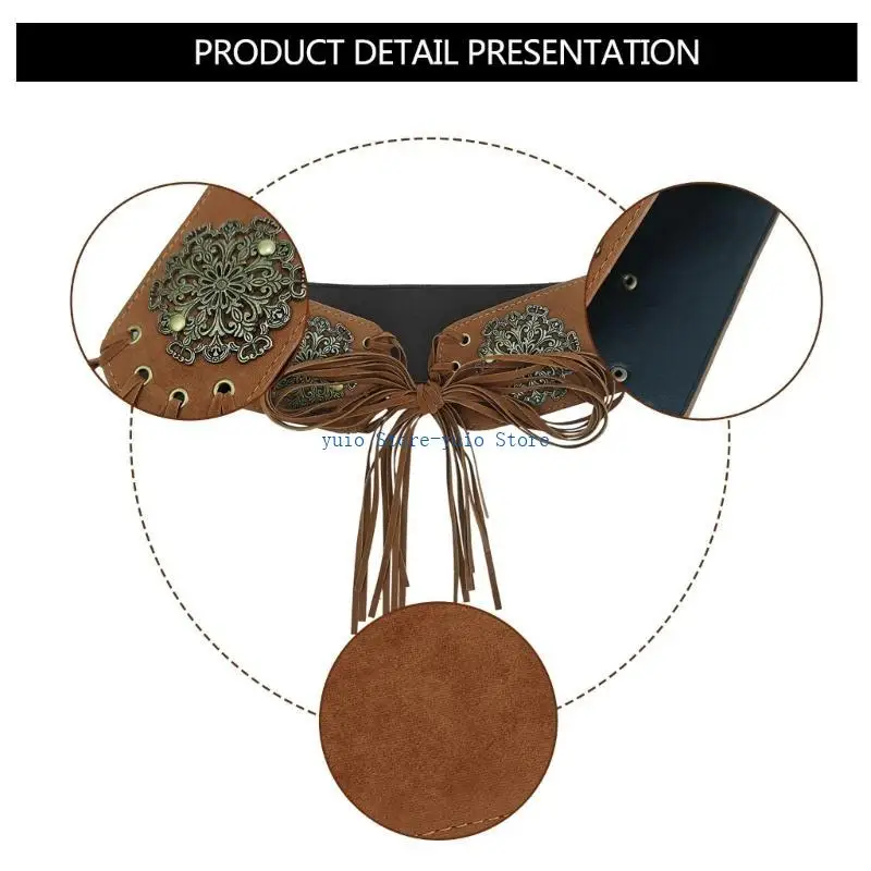 X7XB Adjustable Cincher Belt Women Waist Belt Western Sueded Belt Eye Catching