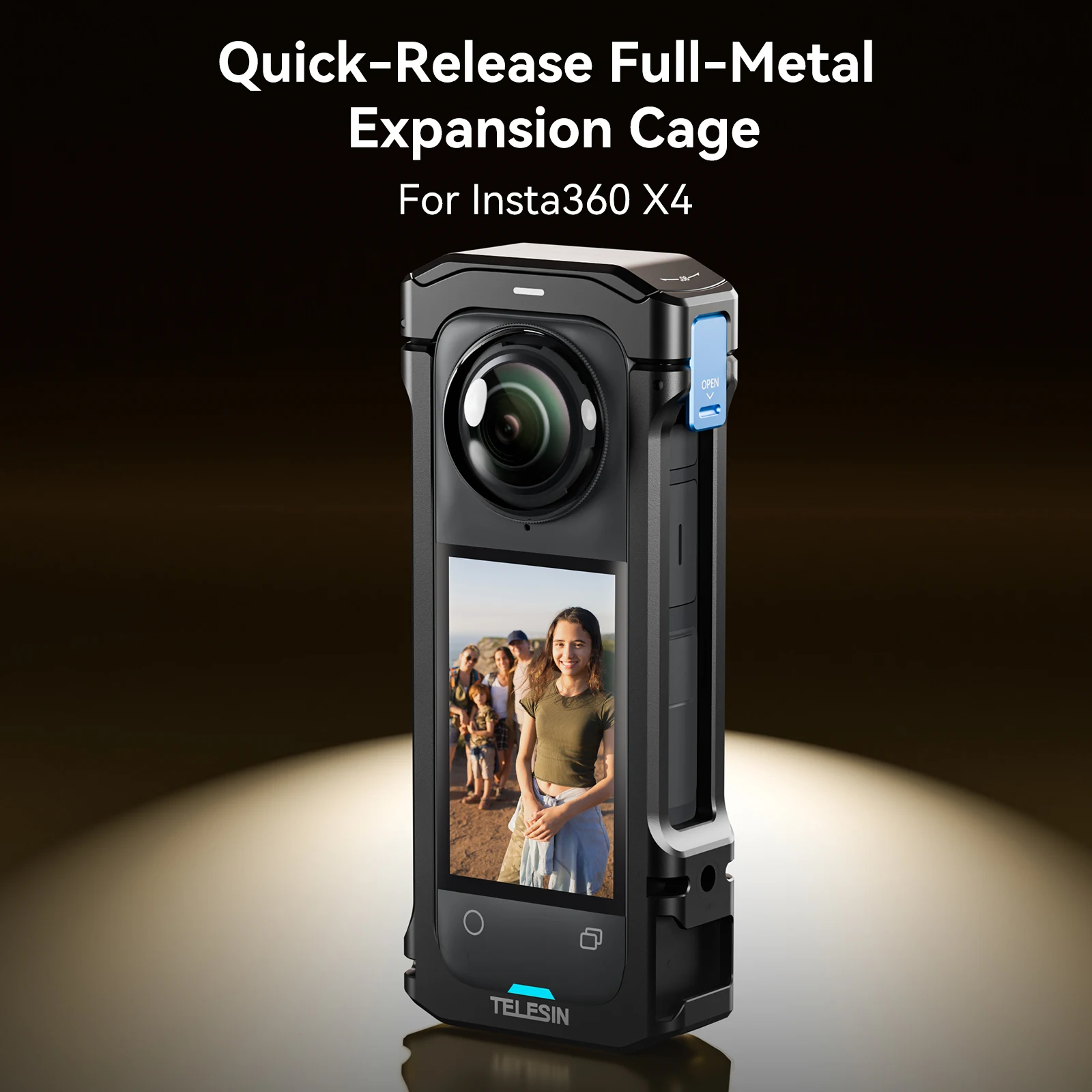 

TELESIN Sports Camera Lens Protective Case Apply To Hiking, Cycling,Self-driving Camera Riding Mount for Insta360 X5\X4