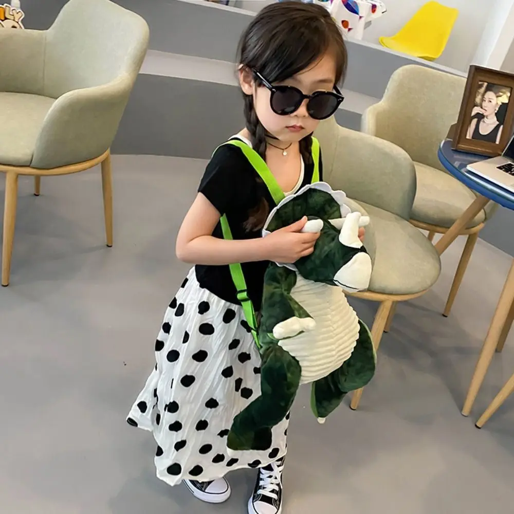 Dinosaur Plush Backpack Cartoon Dinosaur Large Capacity Crossbody Bag Cute Anime Student Children's School Bag Gift